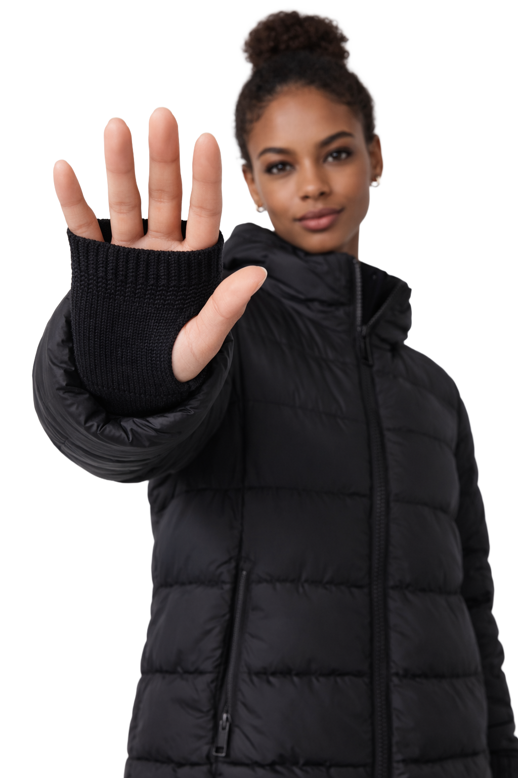 Rib Knit Thumb-Hole Cuff – Solid